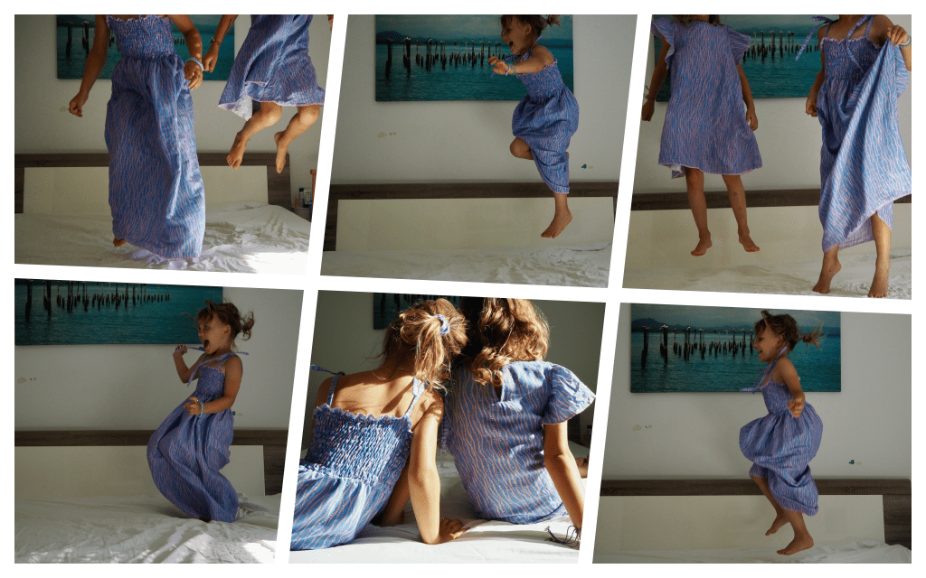 Gesmoktes Kinderkleid herumtoben