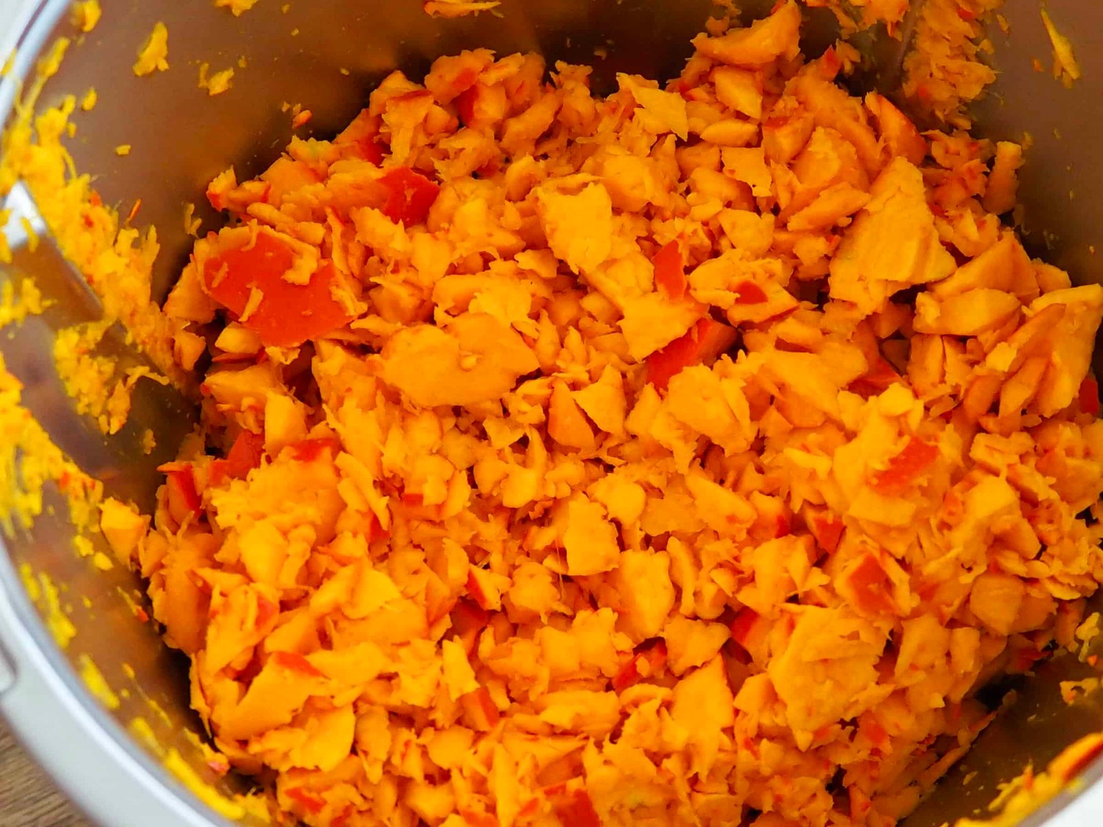 zerkleinertes Kürbisfleisch