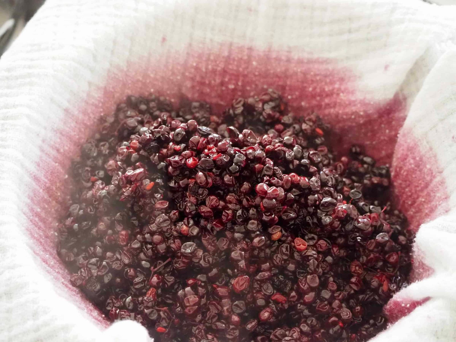 Holunderbeerensaft abseihen