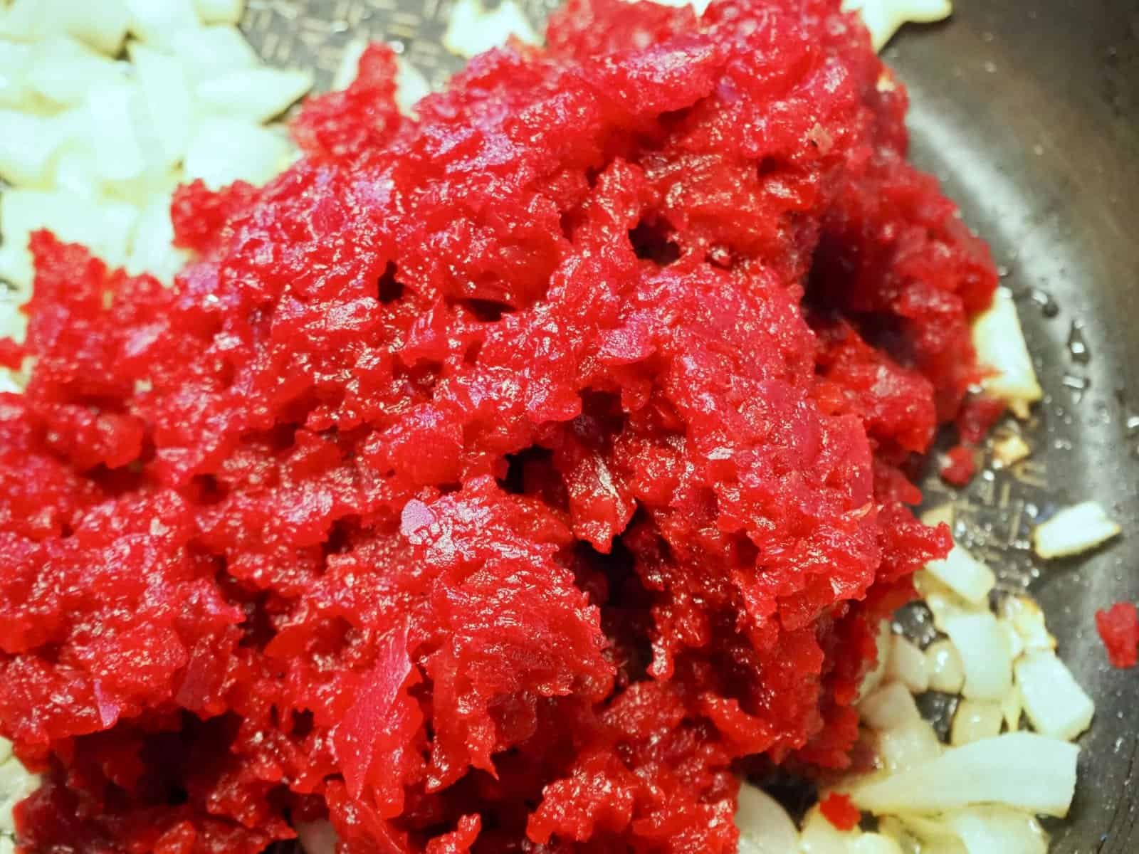 Rote Rüben gehackt für Tartar