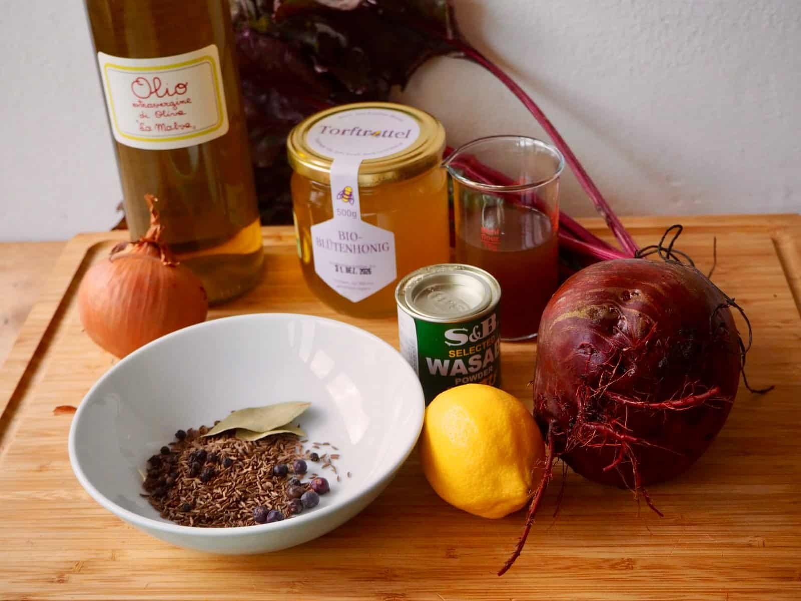 Zutaten für Rote-Rüben-Tartar