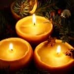 Kerzen aus Orangenschalen selber machen