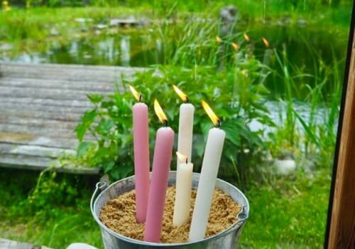 DIY Kerzendeko für draußen