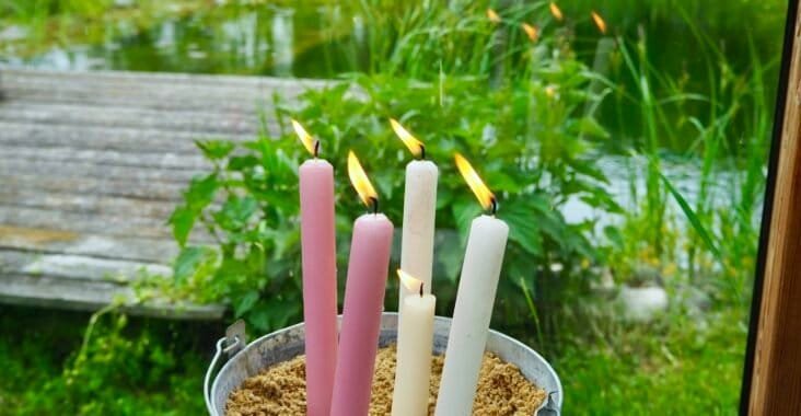 DIY Kerzendeko für draußen