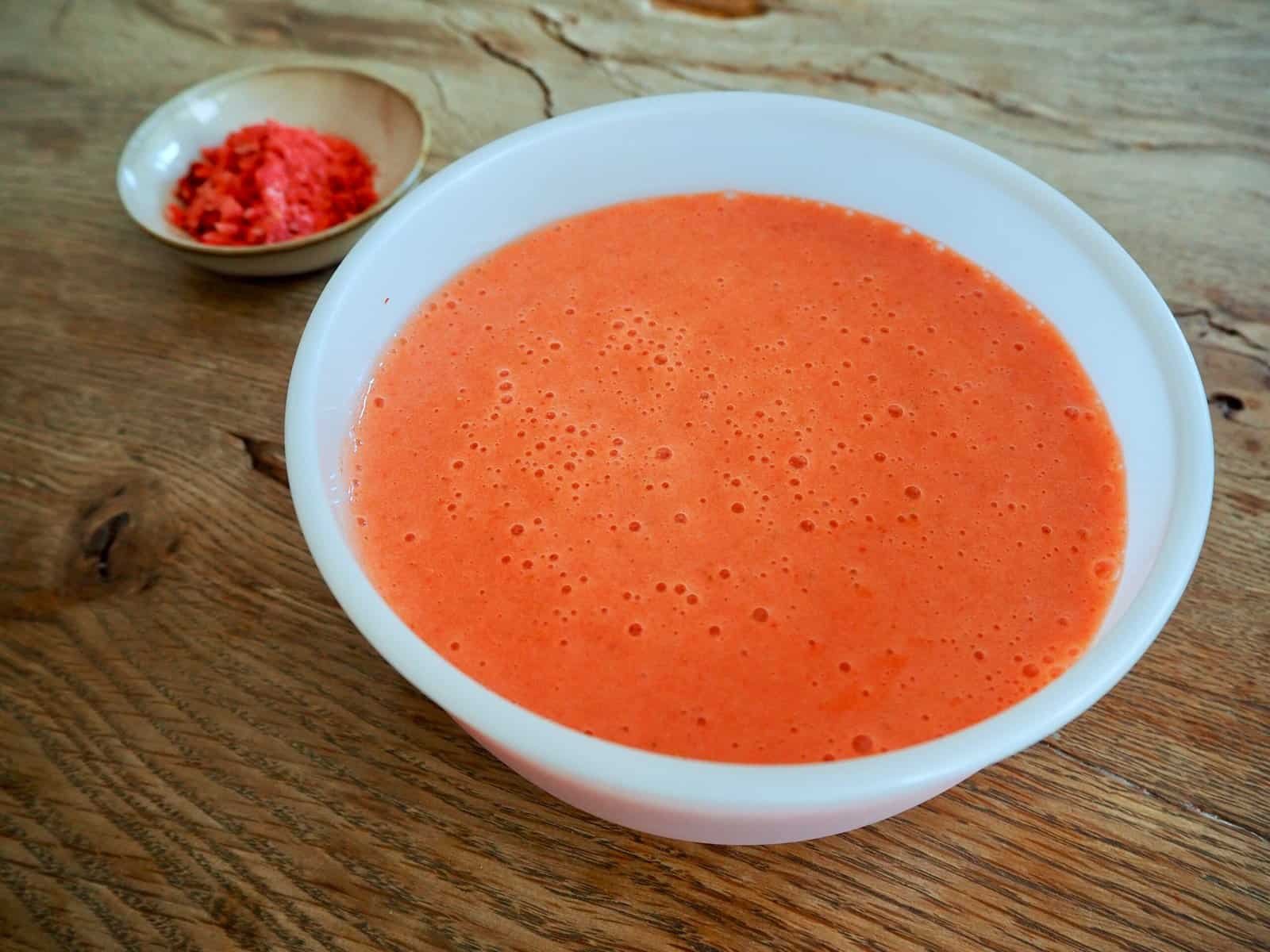 pürierte Masse für Erdbeersorbet