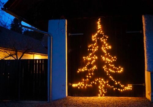 Weihnachtsbeleuchtung im Garten
