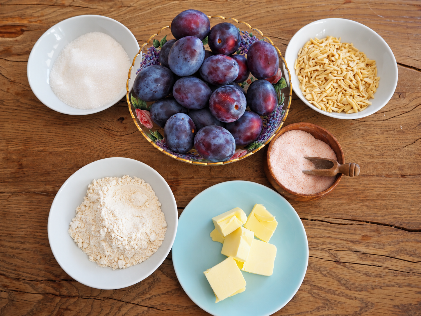 Zutaten für Zwetschken-Streusel